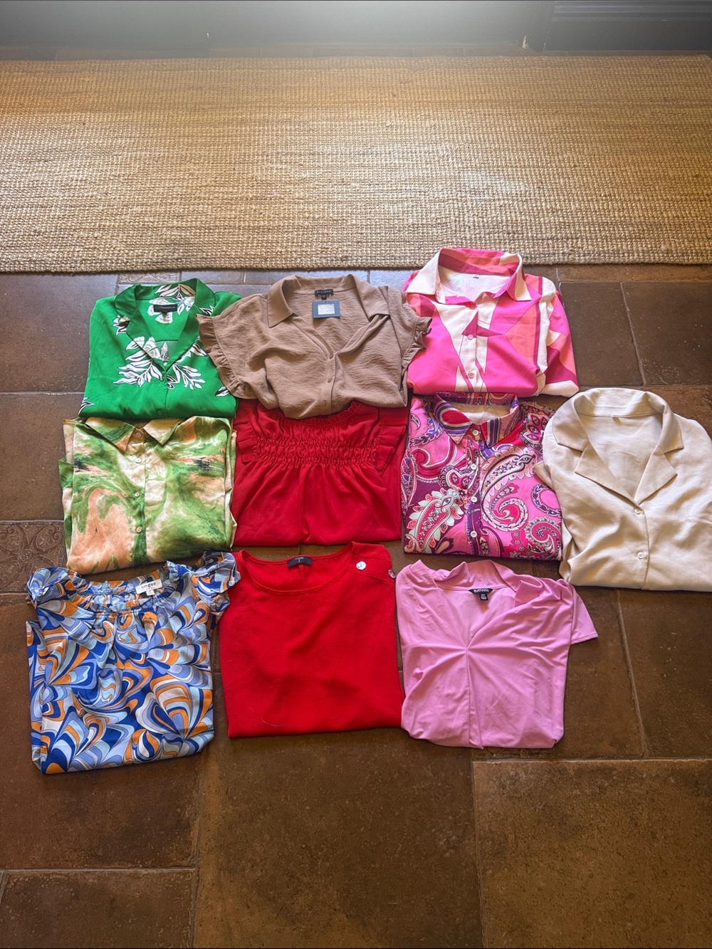 LOT of 10 Summer Office Blouses Long Short Sleeve  M/L Tahari Pleione Buffalo